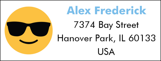 Sunglasses Emoji Return Address Labels